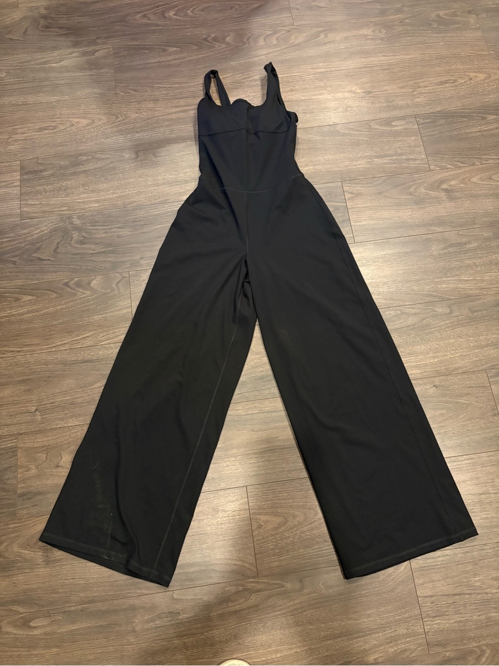 Fabletics Black Wide-Leg Jumpsuit with Adjustable Straps